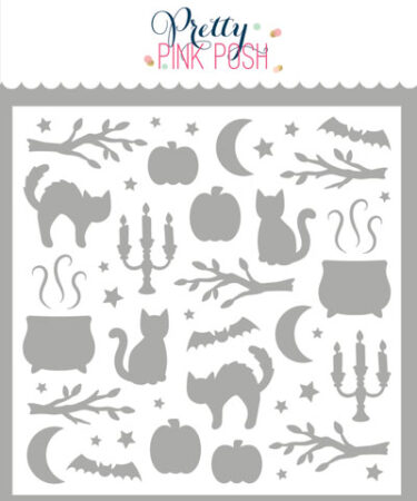 BUONO DI PRENOTAZIONE - PRETTY PINK POSH - Halloween Silhouettes Background Stencil (PRENOTAZIONE VINCOLANTE)