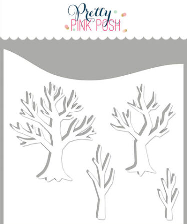 BUONO DI PRENOTAZIONE - PRETTY PINK POSH - Spooky Trees w/Masks Stencil (PRENOTAZIONE VINCOLANTE)