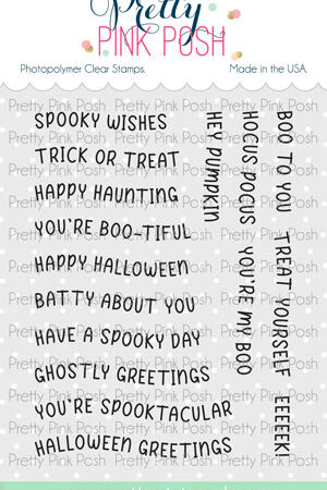 BUONO DI PRENOTAZIONE - PRETTY PINK POSH - Halloween Banner Greetings Stamp Set (PRENOTAZIONE VINCOLANTE)